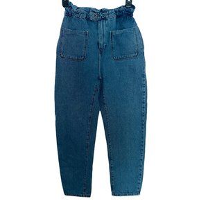Zara vintage style blue jeans Hight rise size 00 elastic waist cute